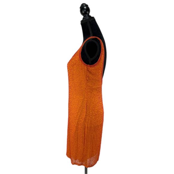 Copied - Vintage Orange Silk Beaded Cocktail Dress - Women's Size 8 - Picture 2 of 8